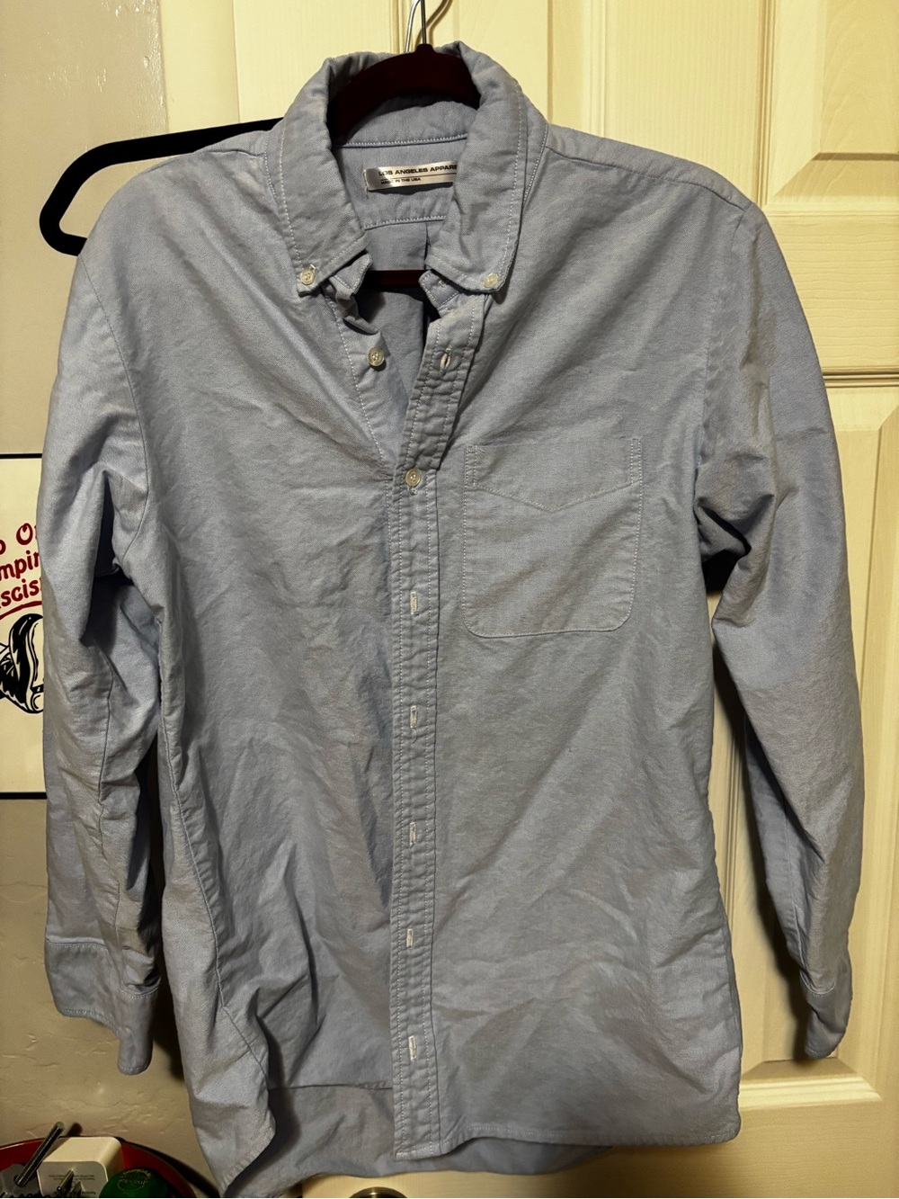 Los Angeles Apparel Light Blue Button-Down Oxford Shirt